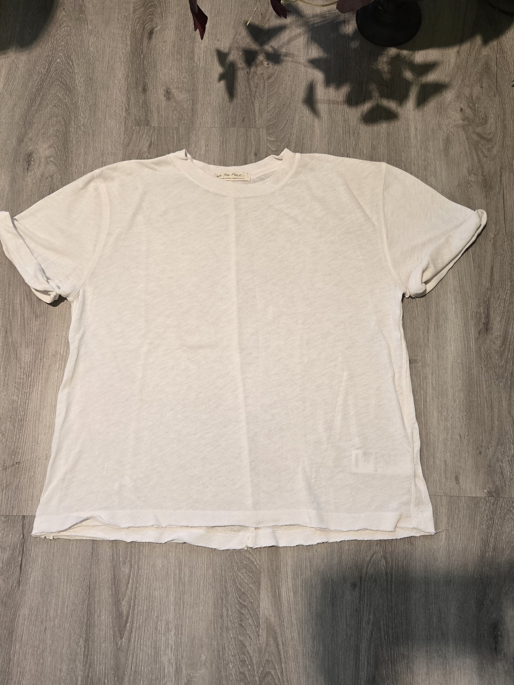 Free People- We The Free White Short Sleeve Crew Tee